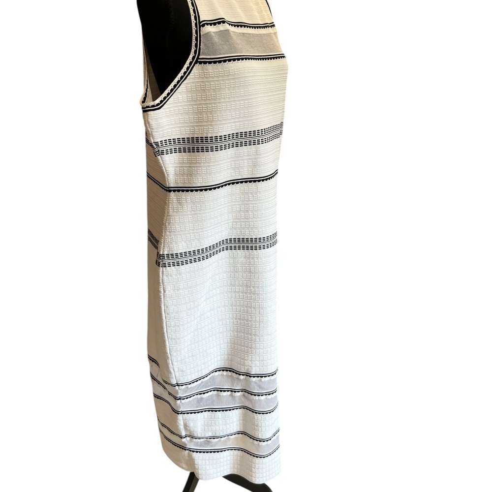 New with tags. Striped Sheer Panel High Neck Sleeveless Midi Sweater Dress XL - Picture 3 of 11